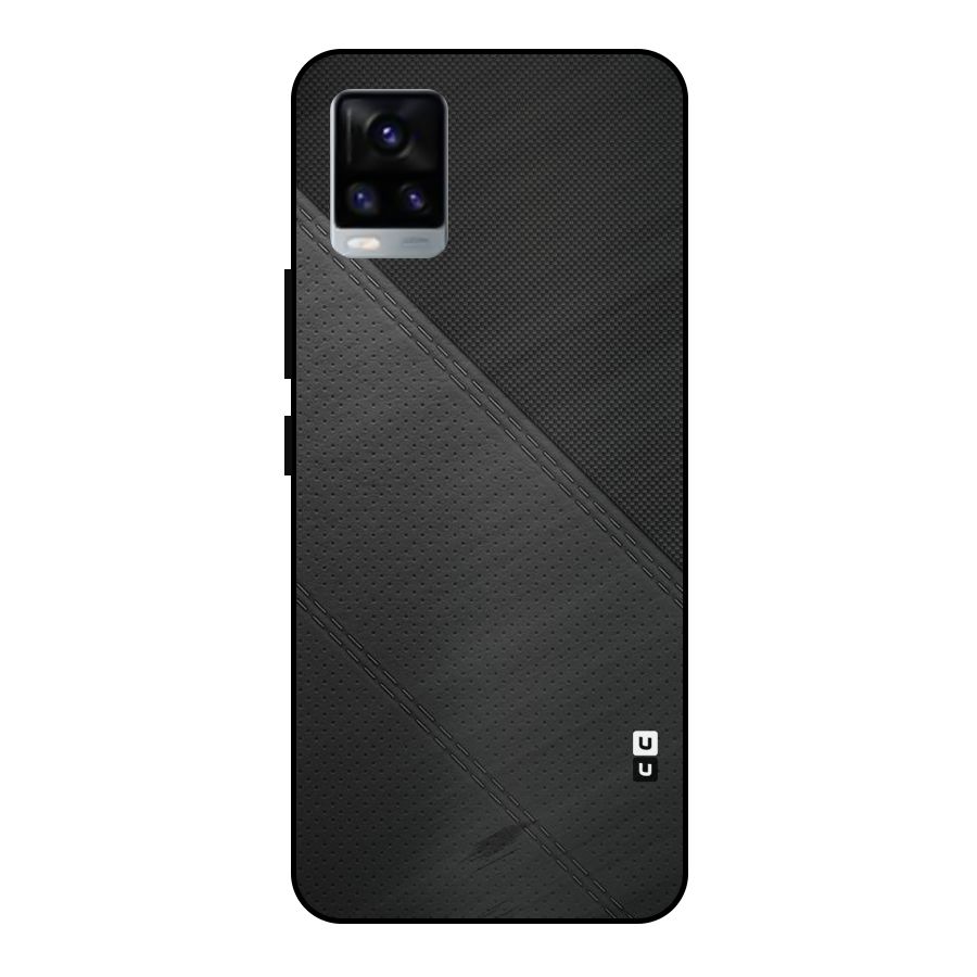 Black Polka Stripe Metal Back Case for Vivo V20 2021
