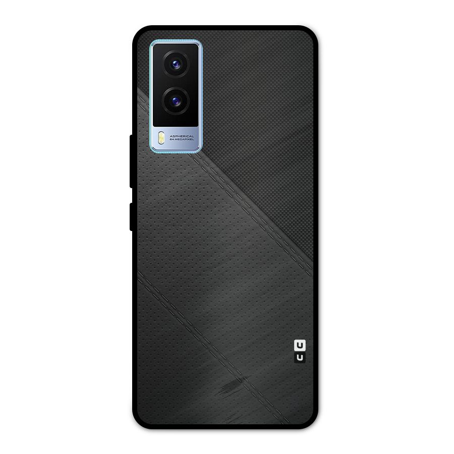 Black Polka Stripe Metal Back Case for Vivo V21e 5G