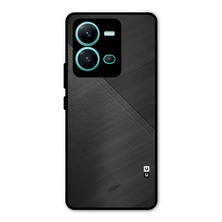 Black Polka Stripe Metal Back Case for Vivo V25
