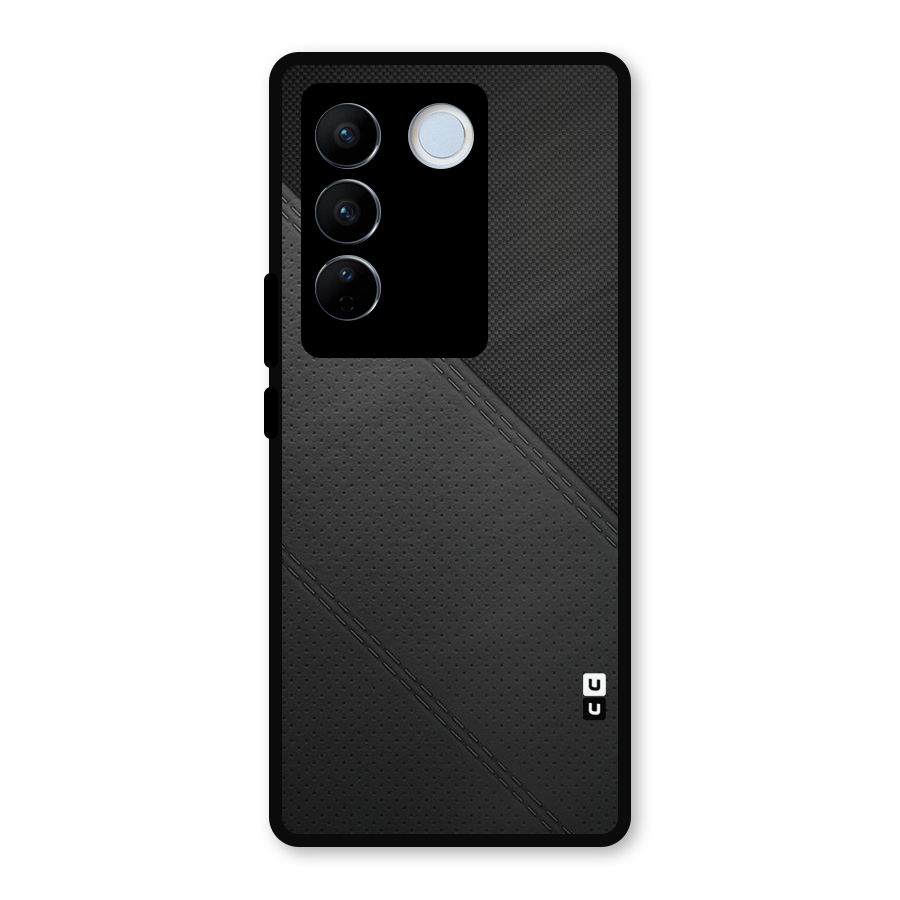 Black Polka Stripe Metal Back Case for Vivo V27 Pro
