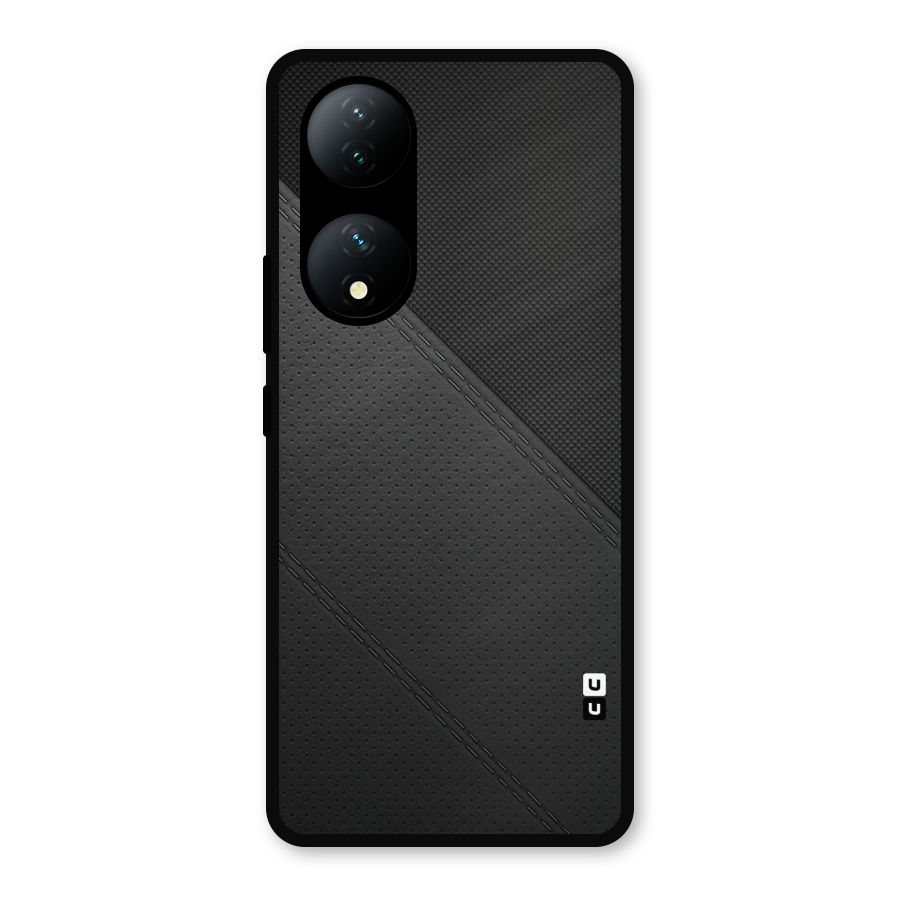Black Polka Stripe Metal Back Case for Vivo Y100a