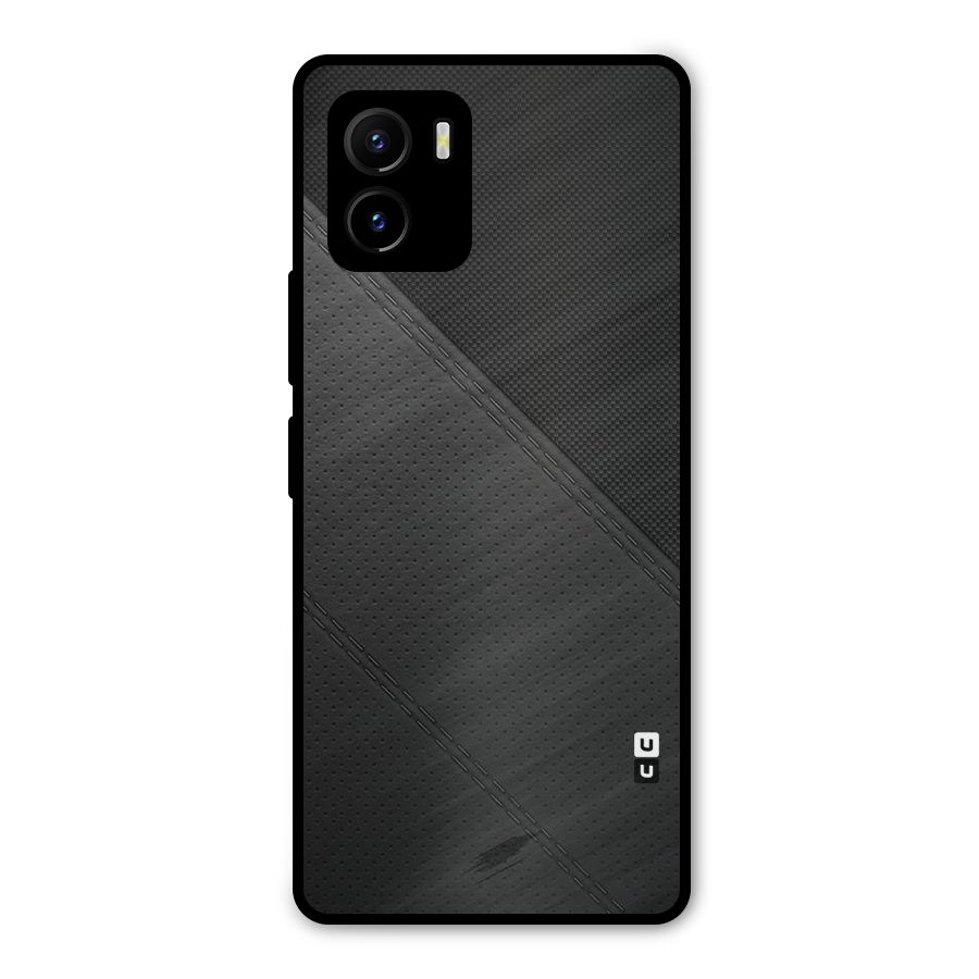 Black Polka Stripe Metal Back Case for Vivo Y15s