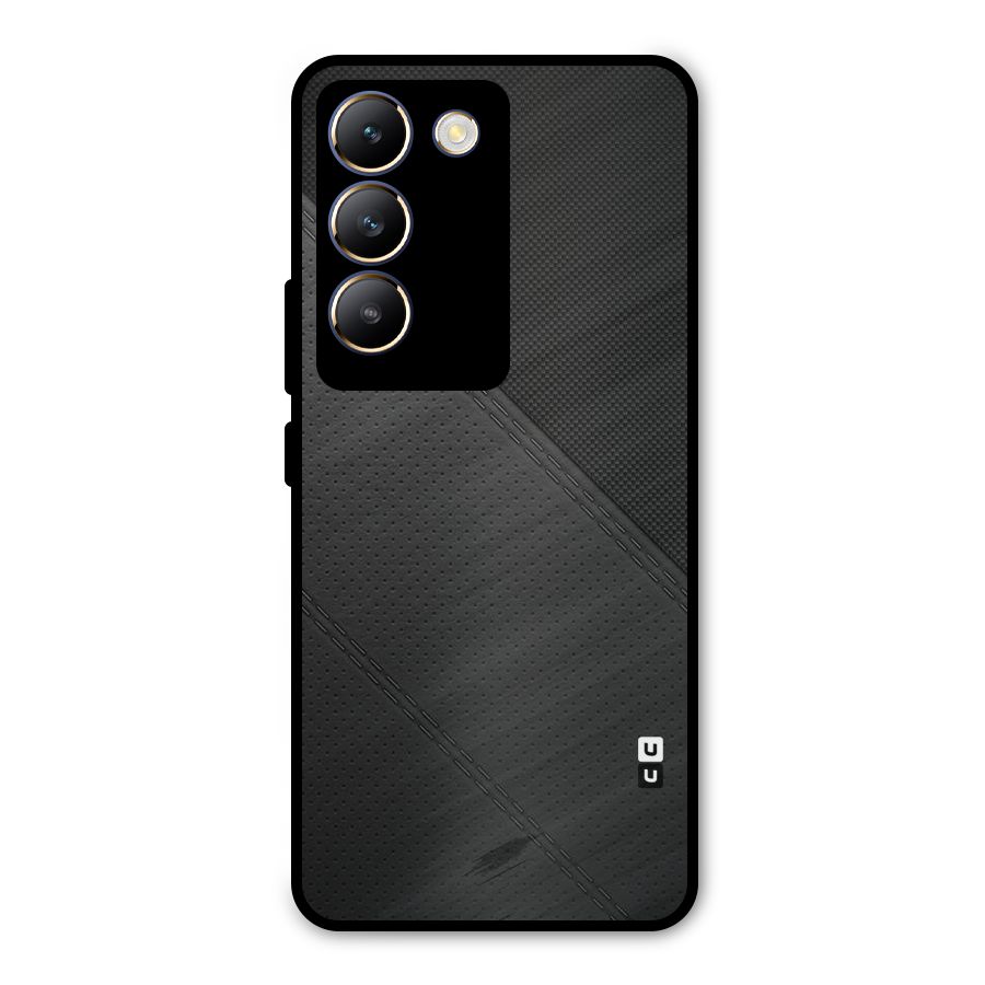 Black Polka Stripe Metal Back Case for Vivo Y200e