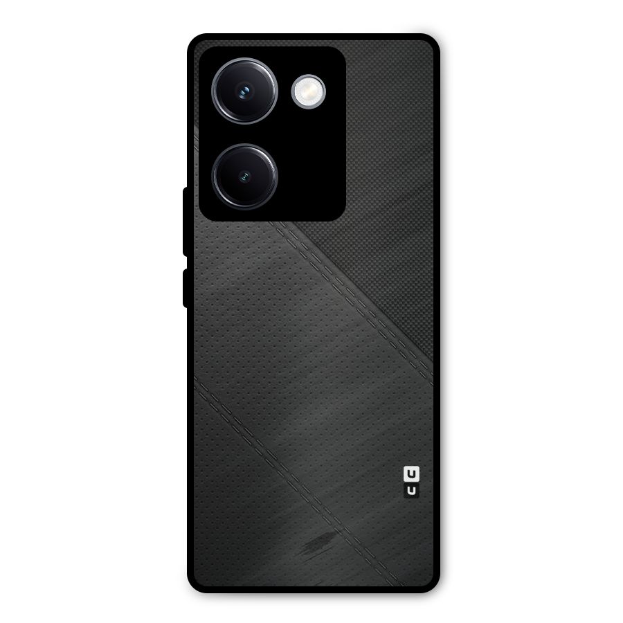 Black Polka Stripe Metal Back Case for Vivo Y300 Plus