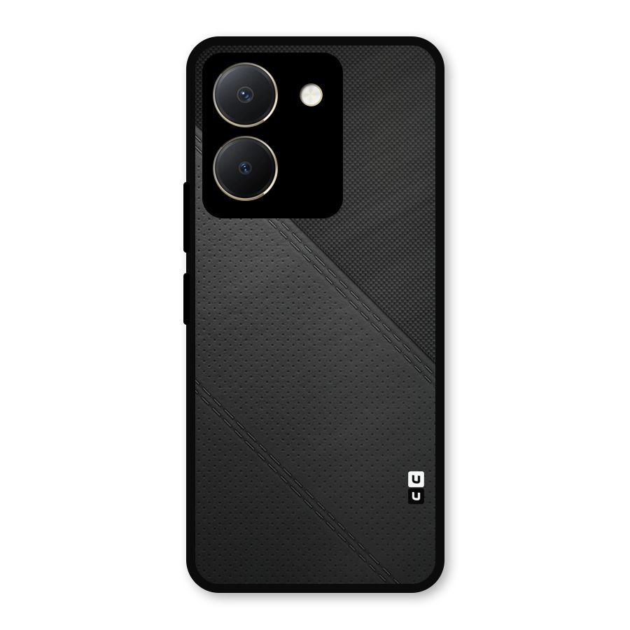 Black Polka Stripe Metal Back Case for Vivo Y36