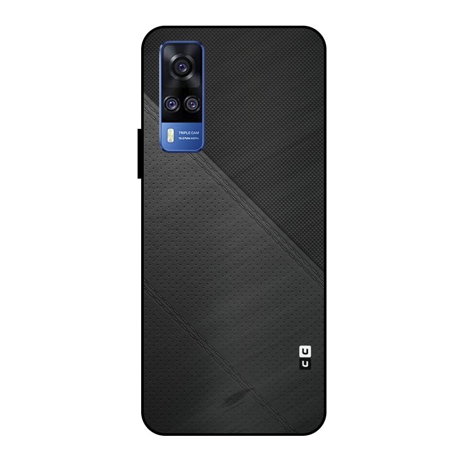 Black Polka Stripe Metal Back Case for Vivo Y51