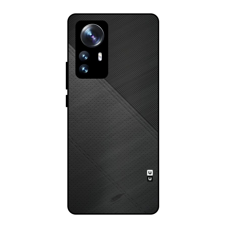 Black Polka Stripe Metal Back Case for Xiaomi 12 Pro