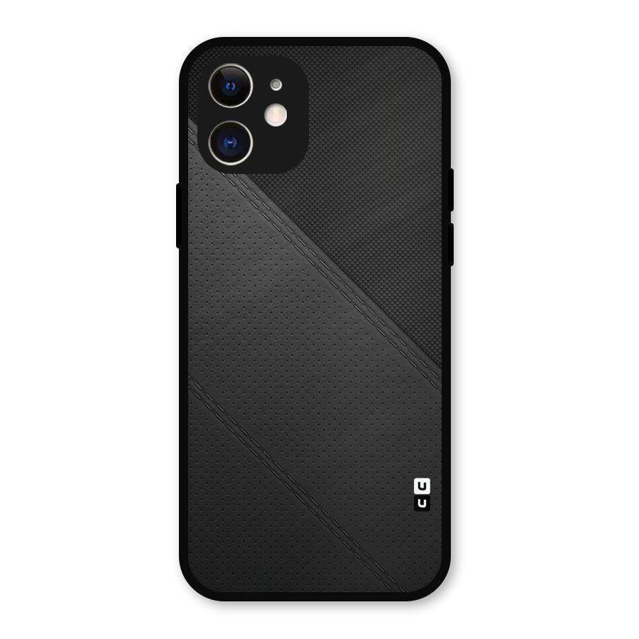 Black Polka Stripe Metal Back Case for iPhone 12