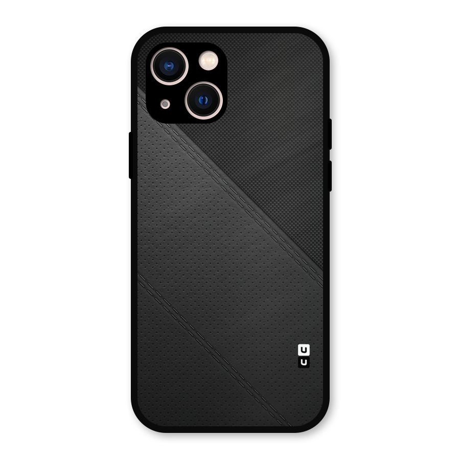 Black Polka Stripe Metal Back Case for iPhone 13
