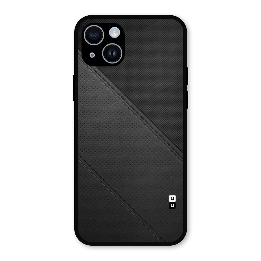 Black Polka Stripe Metal Back Case for iPhone 14