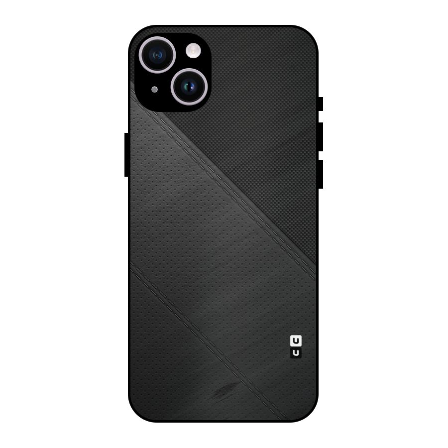 Black Polka Stripe Metal Back Case for iPhone 14 Plus