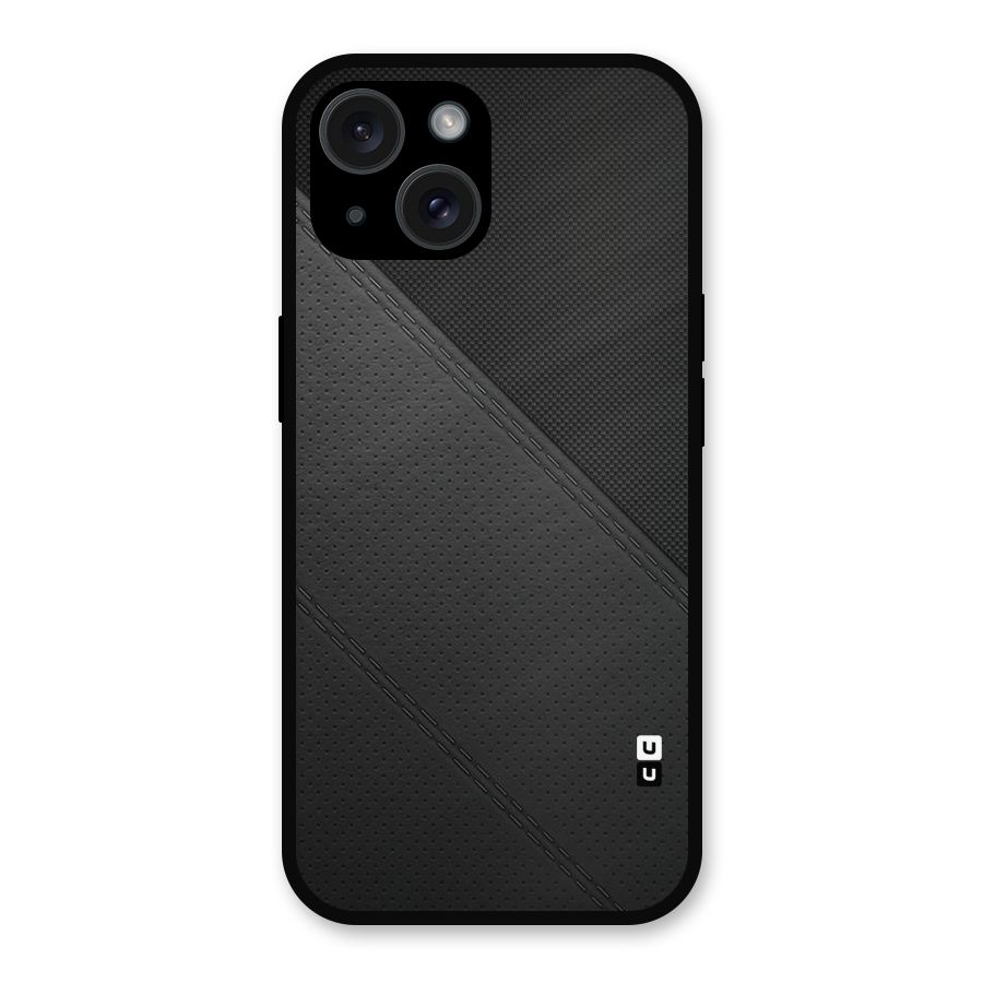 Black Polka Stripe Metal Back Case for iPhone 15