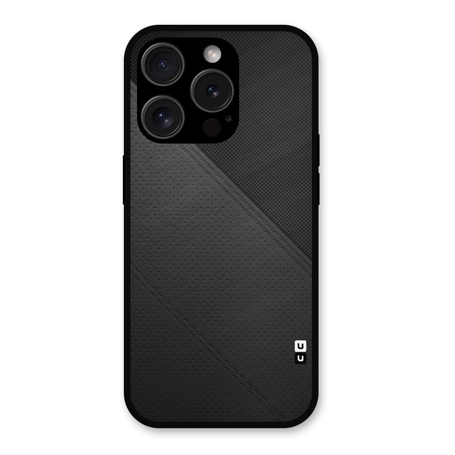 Black Polka Stripe Metal Back Case for iPhone 15 Pro