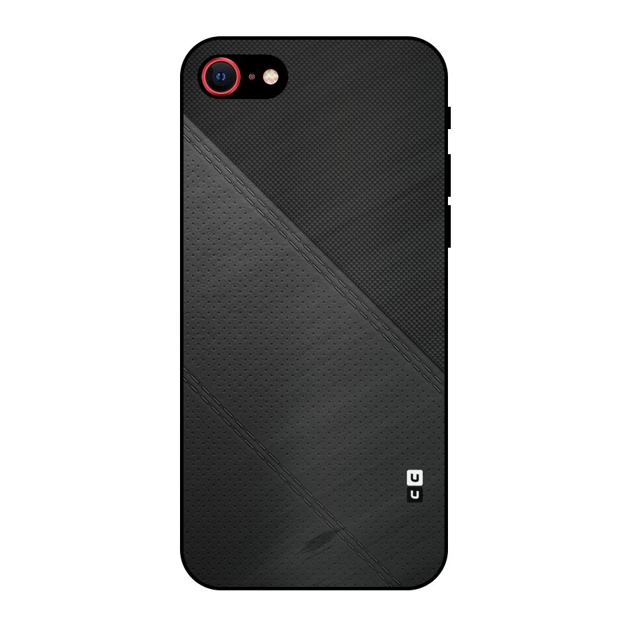 Black Polka Stripe Metal Back Case for iPhone 8