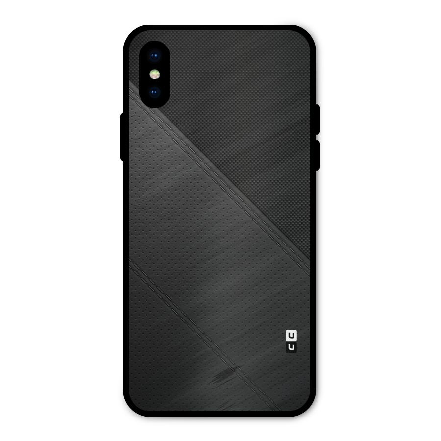 Black Polka Stripe Metal Back Case for iPhone X