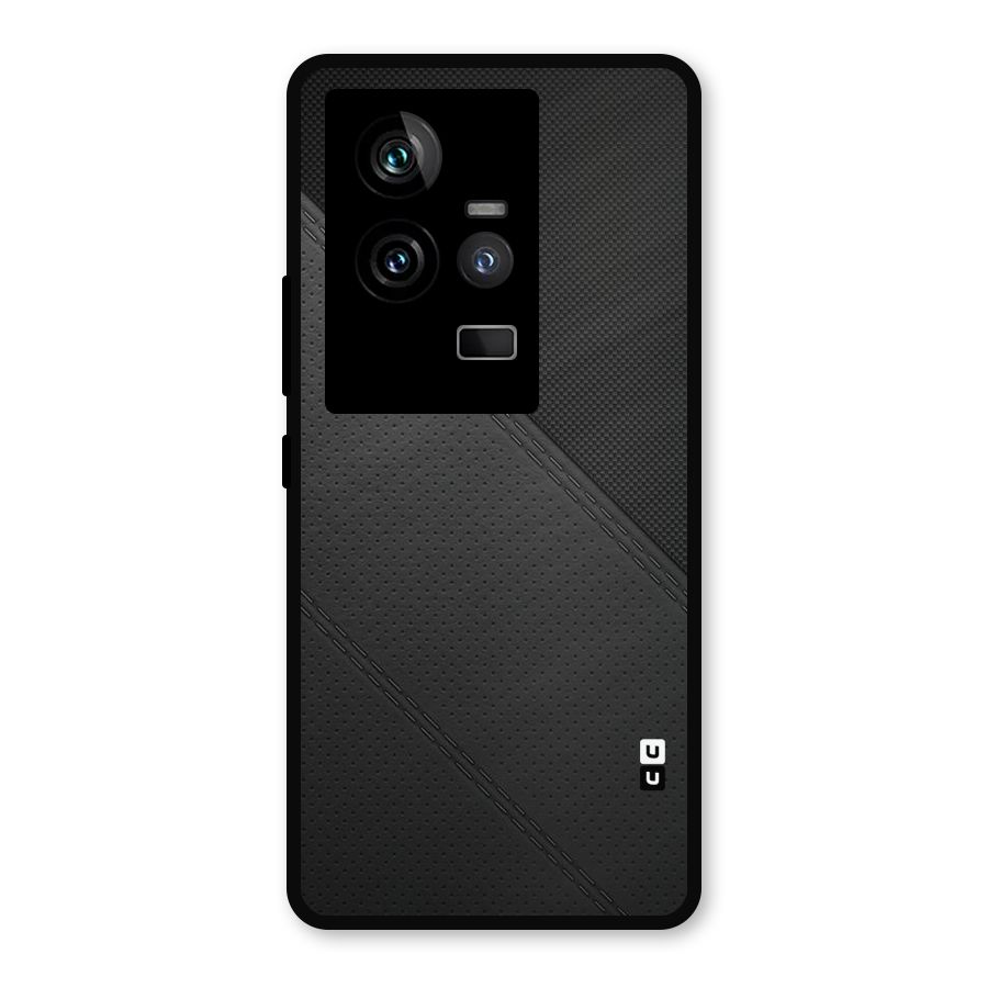 Black Polka Stripe Metal Back Case for iQOO 11 5G