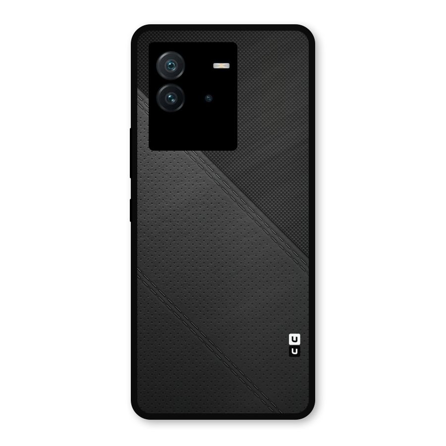 Black Polka Stripe Metal Back Case for iQOO Neo 6 5G