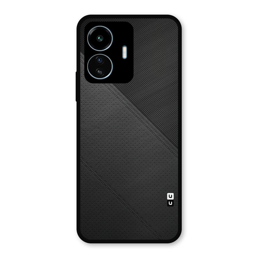 Black Polka Stripe Metal Back Case for vivo iQOO Z6 Lite 5G