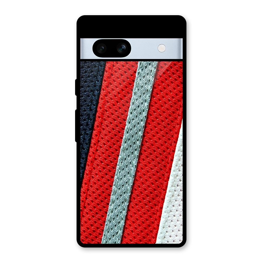 Black Red Grey Stripes Glass Back Case for Google Pixel 7a