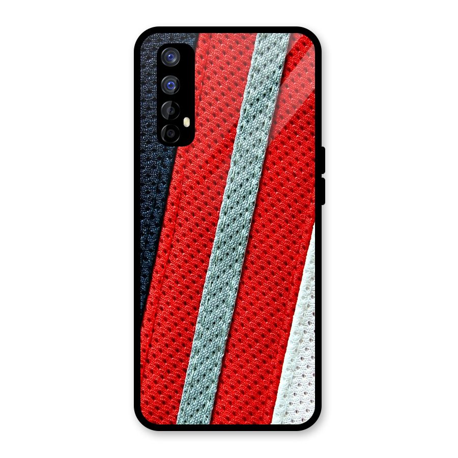 Black Red Grey Stripes Glass Back Case for Realme Narzo 20 Pro