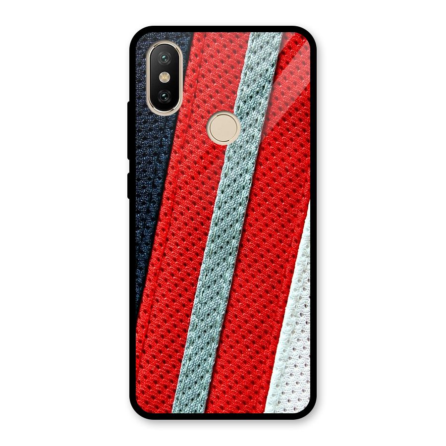 Black Red Grey Stripes Glass Back Case for Redmi A2