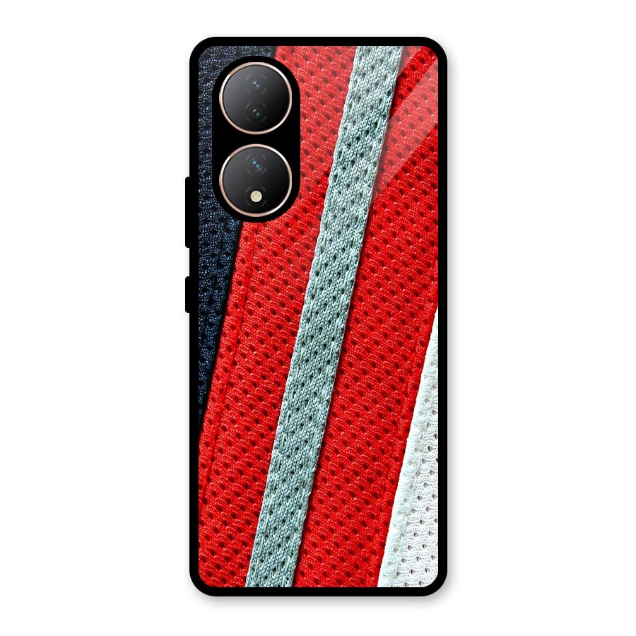 Black Red Grey Stripes Glass Back Case for Vivo Y100