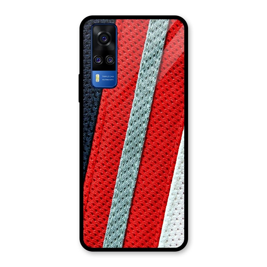 Black Red Grey Stripes Glass Back Case for Vivo Y31