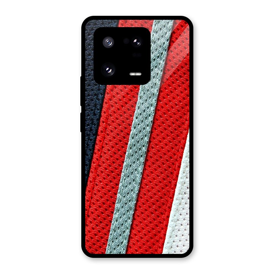Black Red Grey Stripes Glass Back Case for Xiaomi 13 Pro
