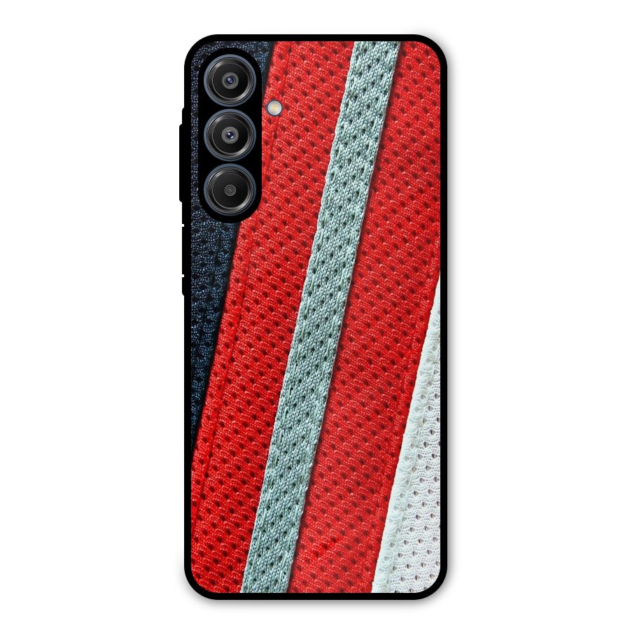 Black Red Grey Stripes Metal Back Case for Galaxy A16 5G