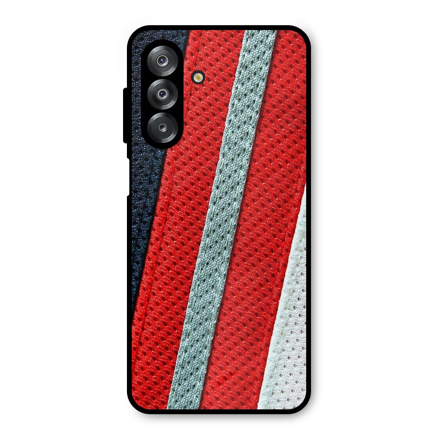 Black Red Grey Stripes Metal Back Case for Galaxy A26