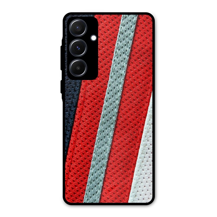 Black Red Grey Stripes Metal Back Case for Galaxy A55