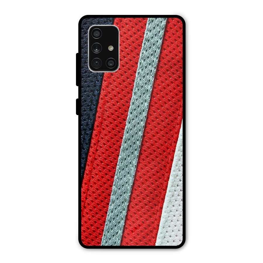 Black Red Grey Stripes Metal Back Case for Galaxy A71