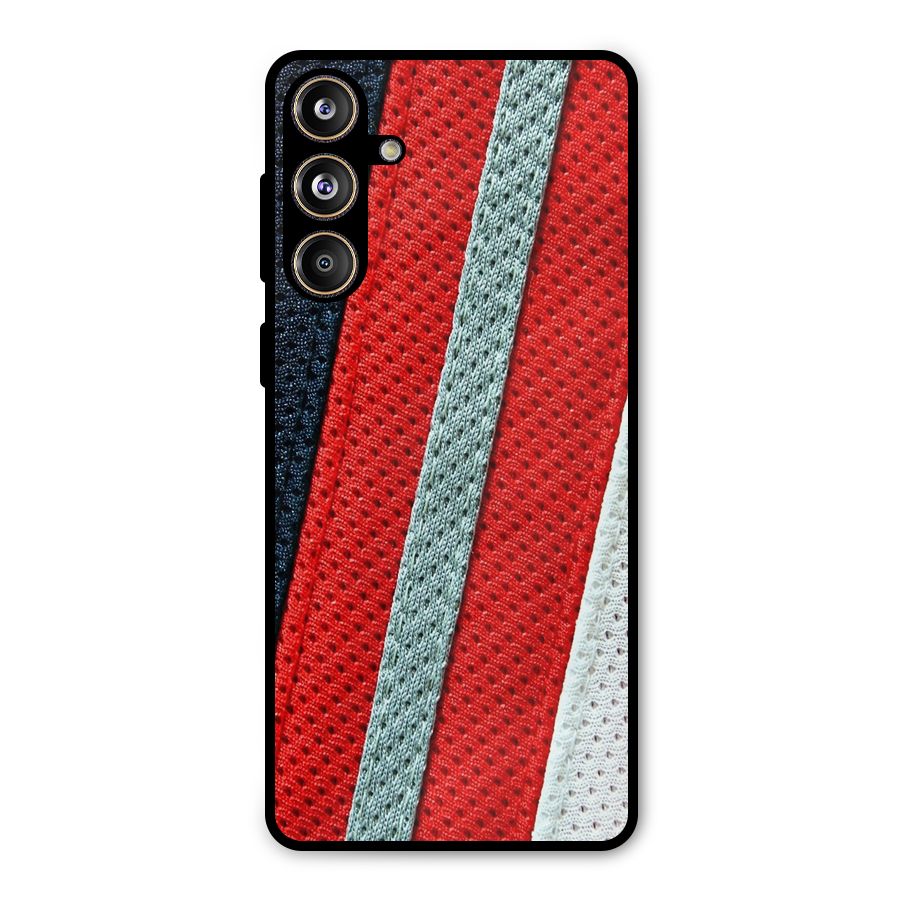 Black Red Grey Stripes Metal Back Case for Galaxy F55