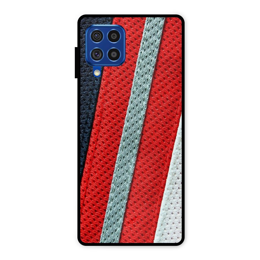 Black Red Grey Stripes Metal Back Case for Galaxy F62