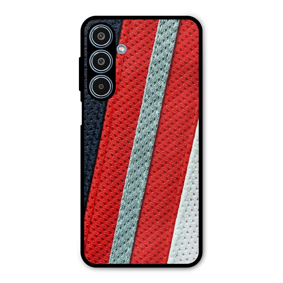 Black Red Grey Stripes Metal Back Case for Galaxy M35