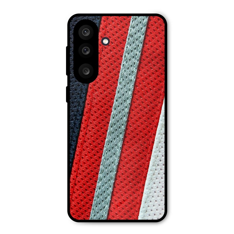 Black Red Grey Stripes Metal Back Case for Galaxy M56