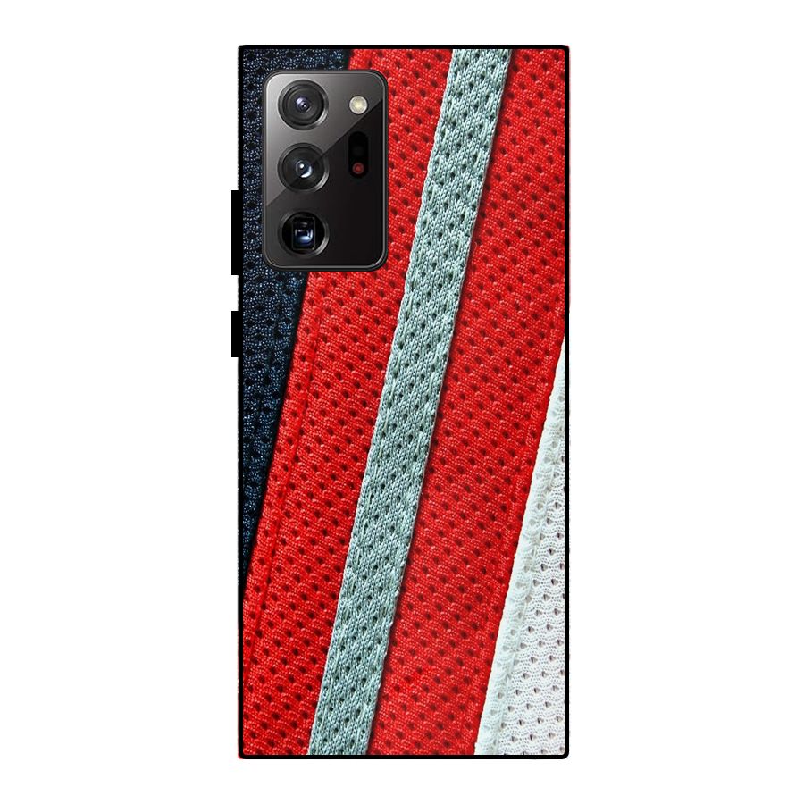 Black Red Grey Stripes Metal Back Case for Galaxy Note 20 Ultra 5G
