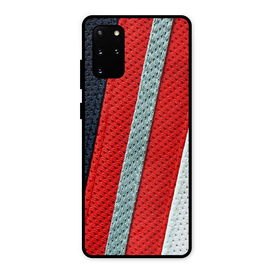 Black Red Grey Stripes Metal Back Case for Galaxy S20 Plus