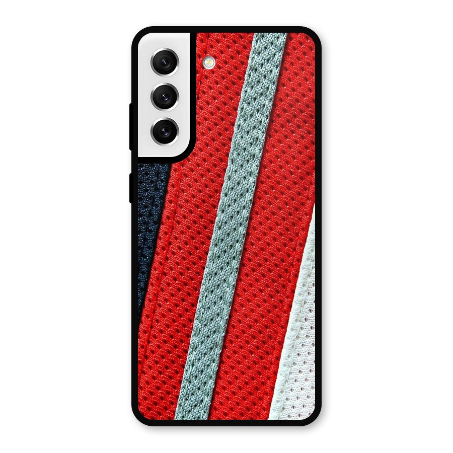 Black Red Grey Stripes Metal Back Case for Galaxy S21 FE 5G