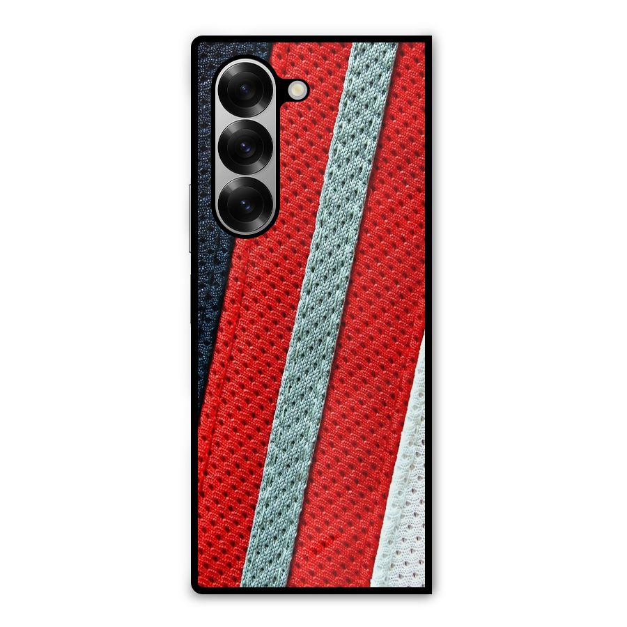 Black Red Grey Stripes Metal Back Case for Galaxy Z Fold6