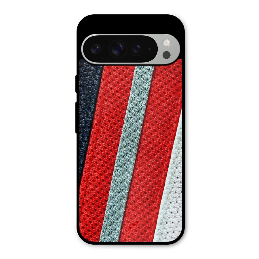 Black Red Grey Stripes Metal Back Case for Google Pixel 9 Pro XL