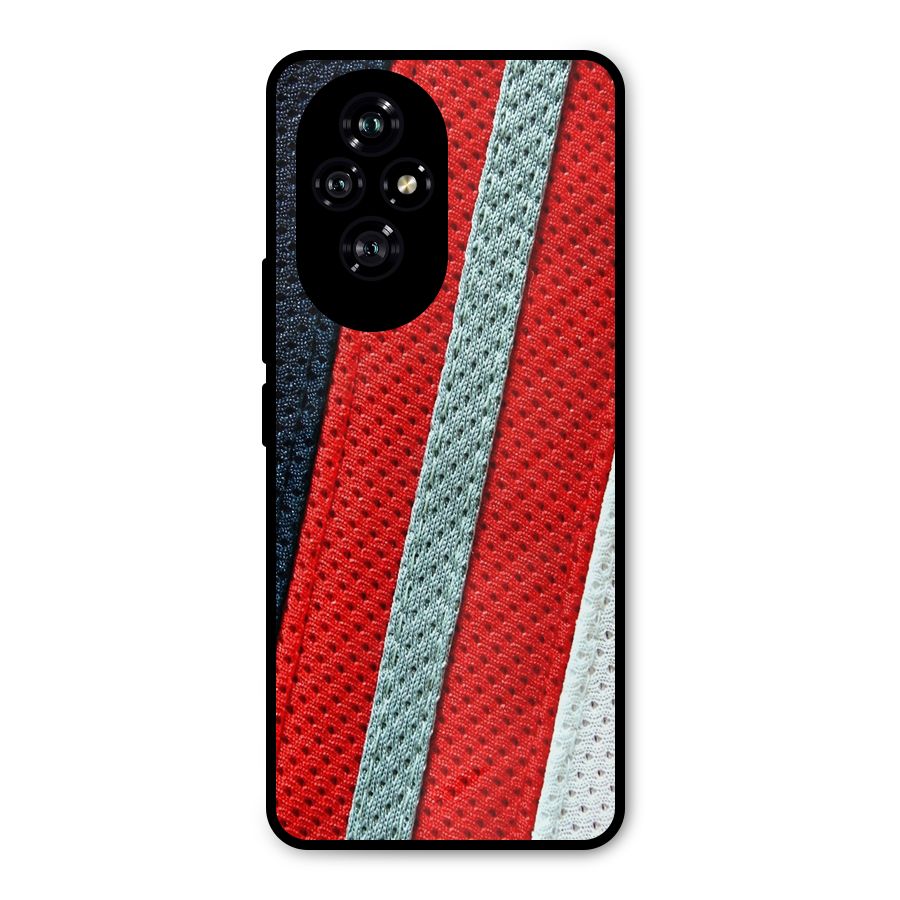 Black Red Grey Stripes Metal Back Case for Honor 200