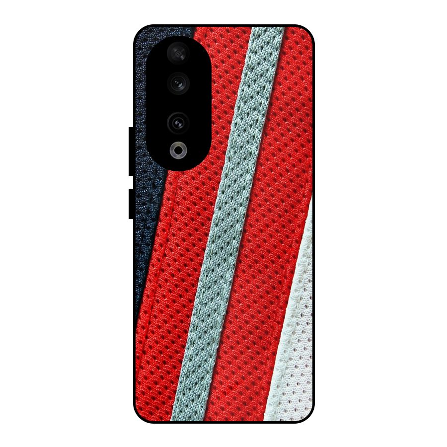 Black Red Grey Stripes Metal Back Case for Honor 90