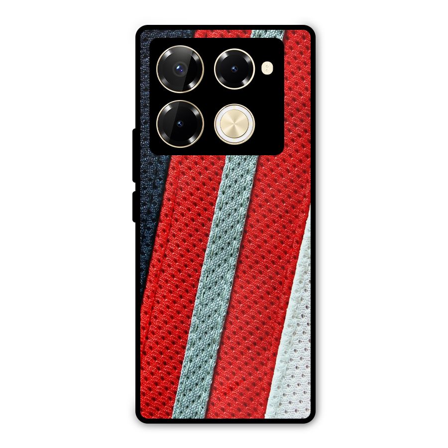 Black Red Grey Stripes Metal Back Case for Infinix Note 40 Pro Plus
