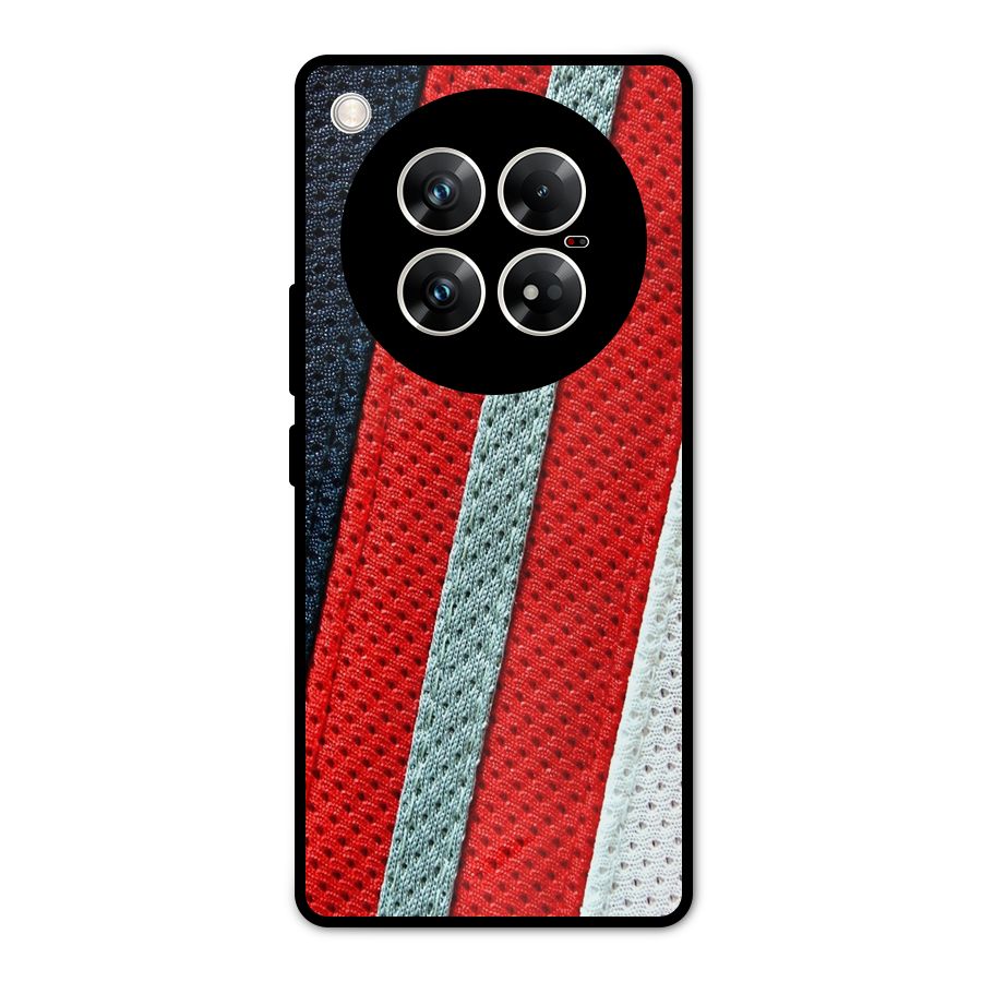 Black Red Grey Stripes Metal Back Case for Infinix Zero 40 5G