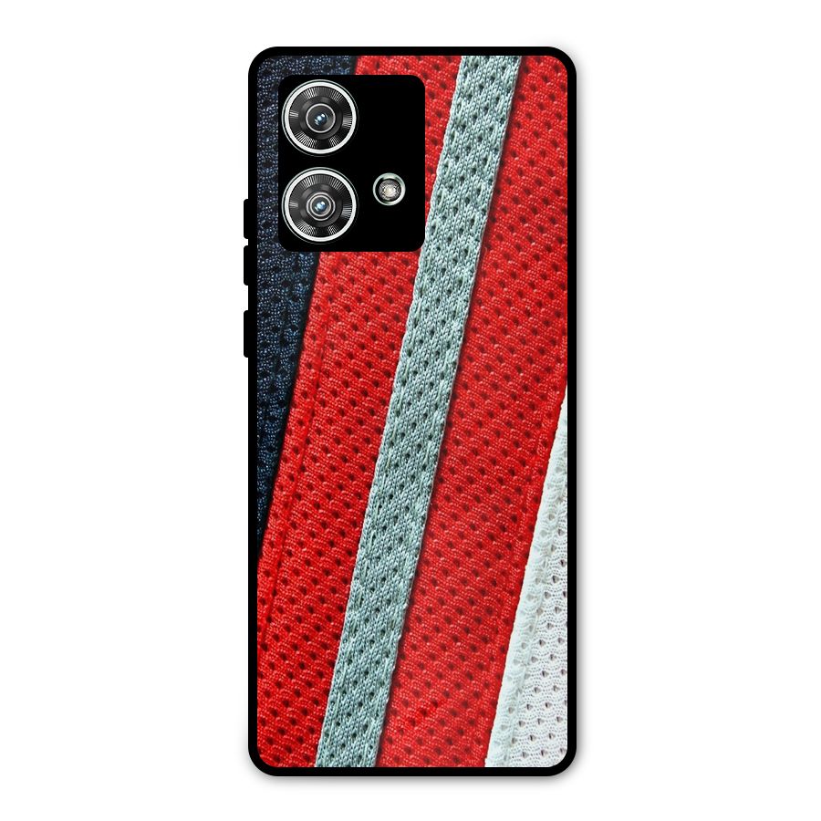 Black Red Grey Stripes Metal Back Case for Motorola Edge 40 Neo