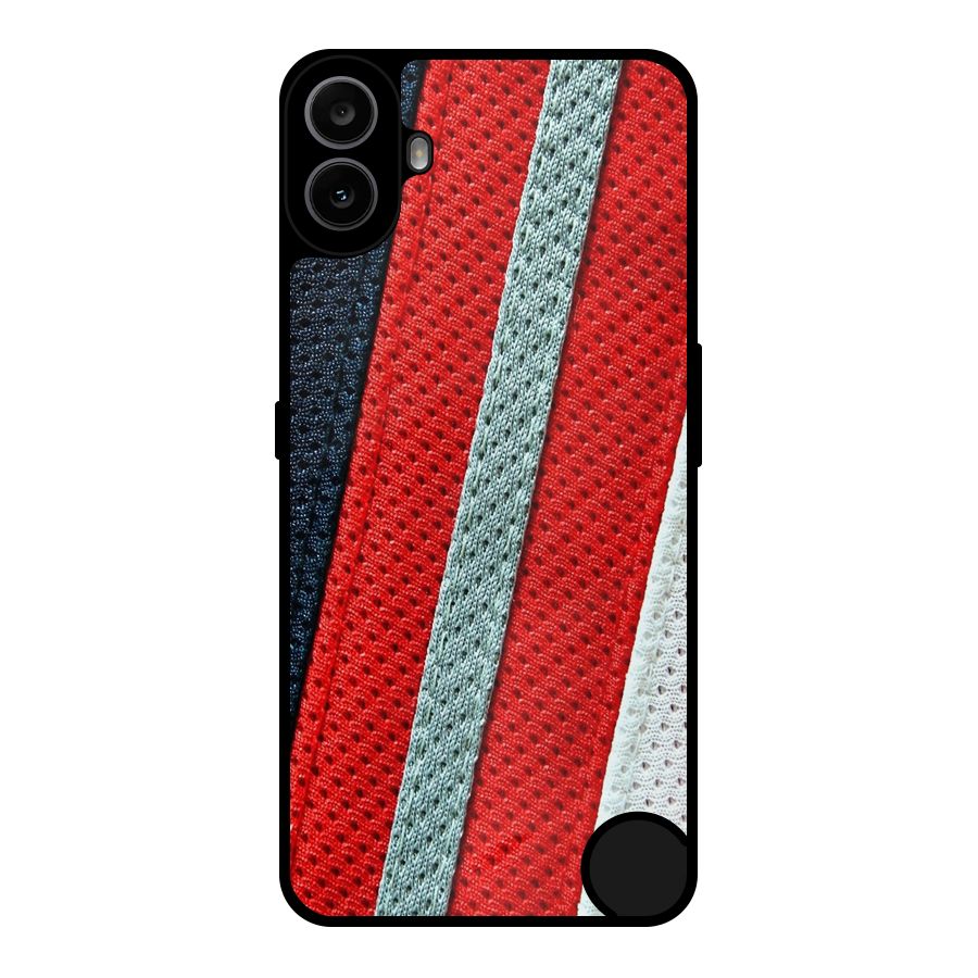 Black Red Grey Stripes Metal Back Case for Nothing CMF Phone 1