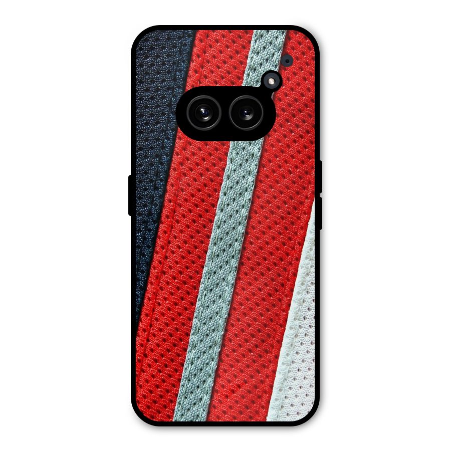 Black Red Grey Stripes Metal Back Case for Nothing Phone 2a Plus