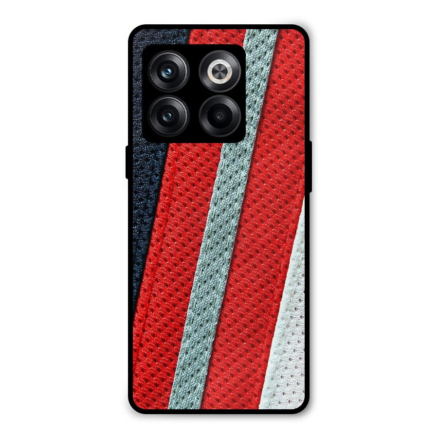Black Red Grey Stripes Metal Back Case for OnePlus 10T