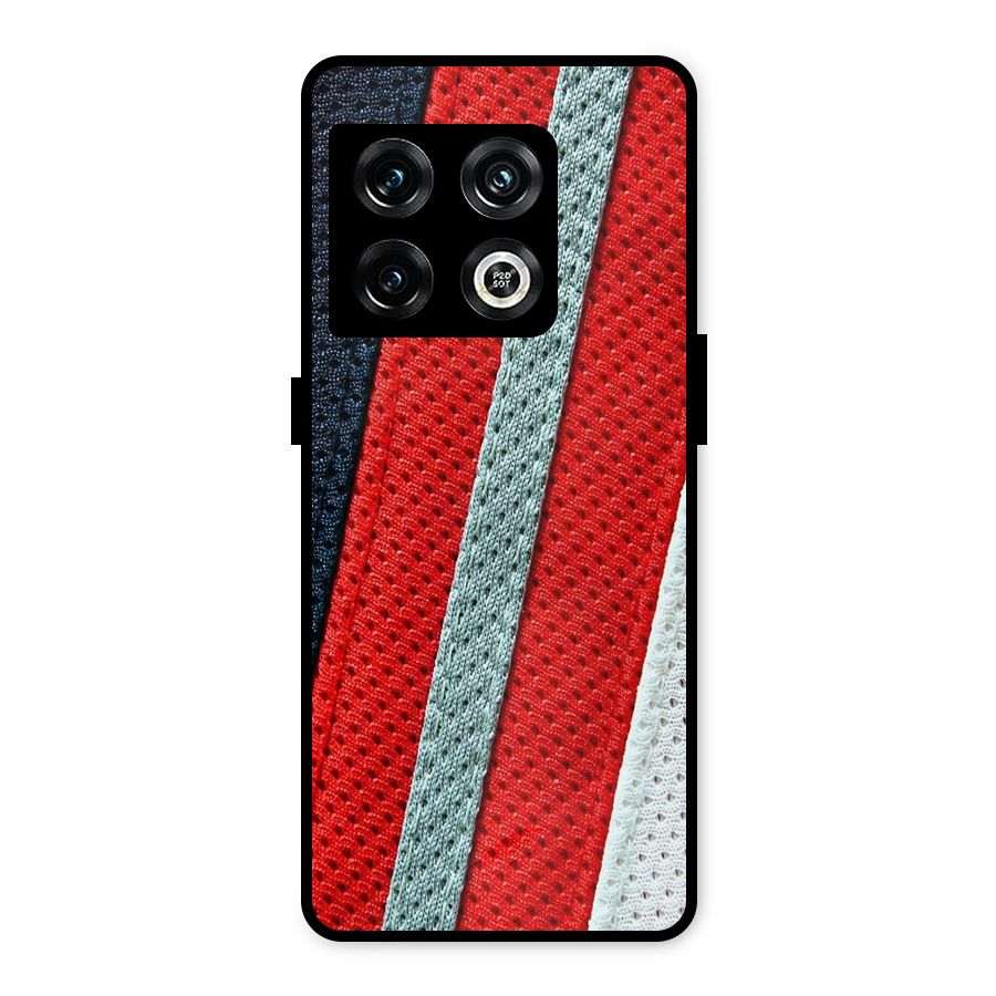 Black Red Grey Stripes Metal Back Case for OnePlus 10 Pro 5G